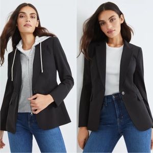 $698 Veronica Beard Black Classic Wool Dickey Jacket Blazer Single Button sz 4